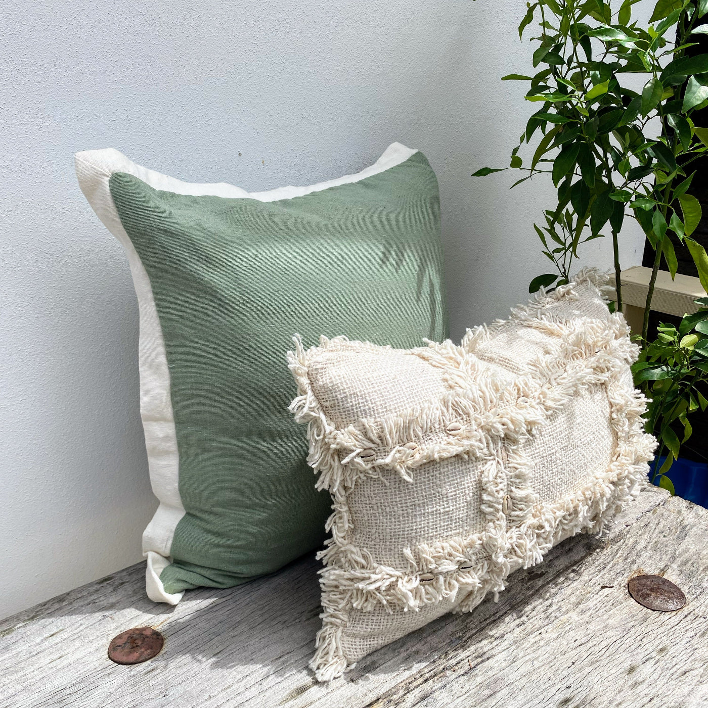 Set of 2 Boho Chic Cushion Covers with Detailed Textures