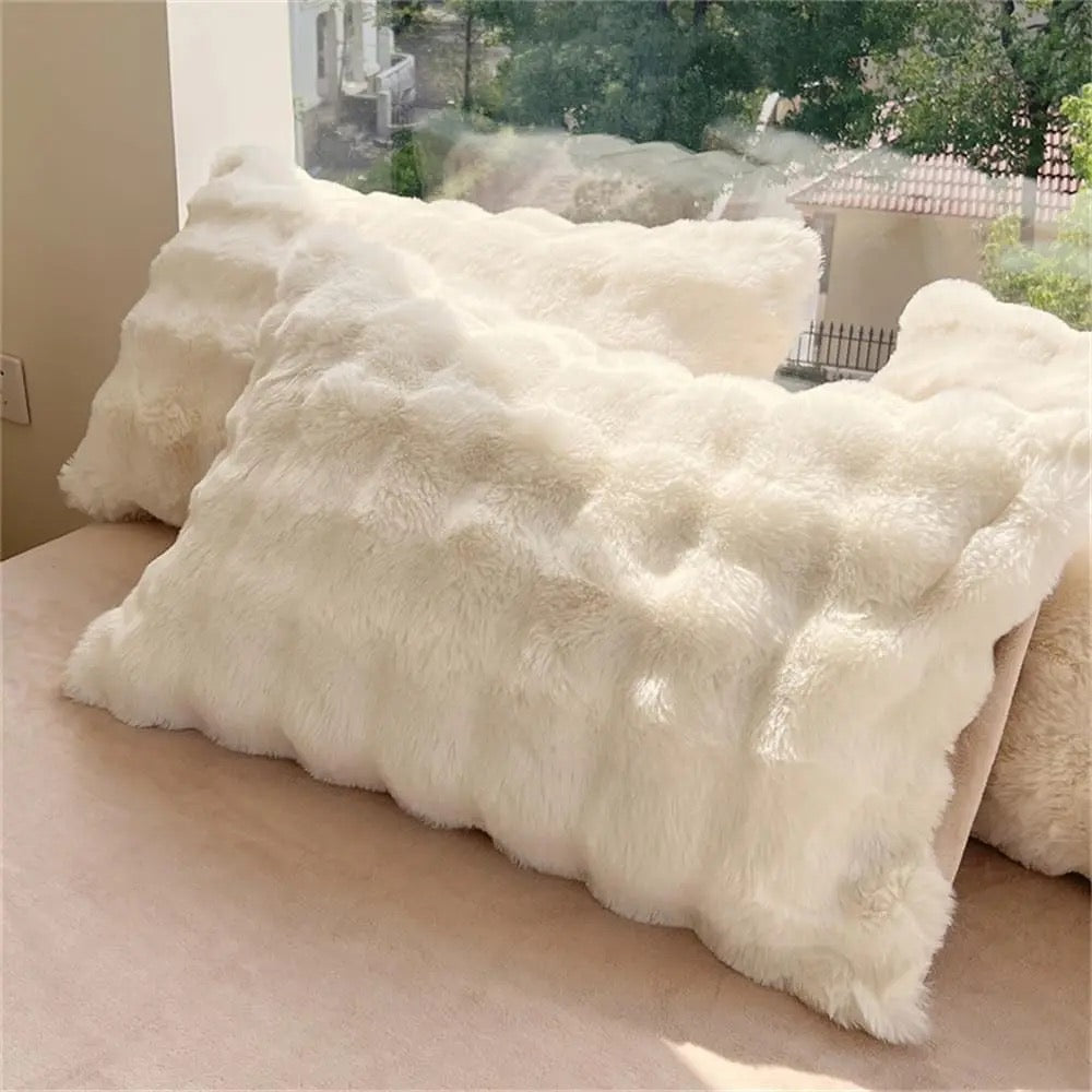 White Faux Fur Pillow